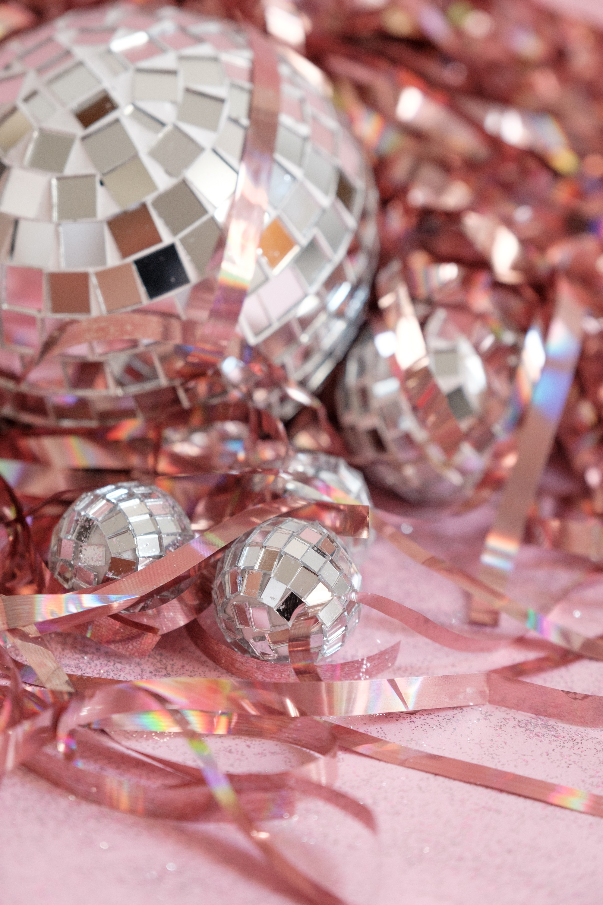 Disco Balls and Pink Party Foils